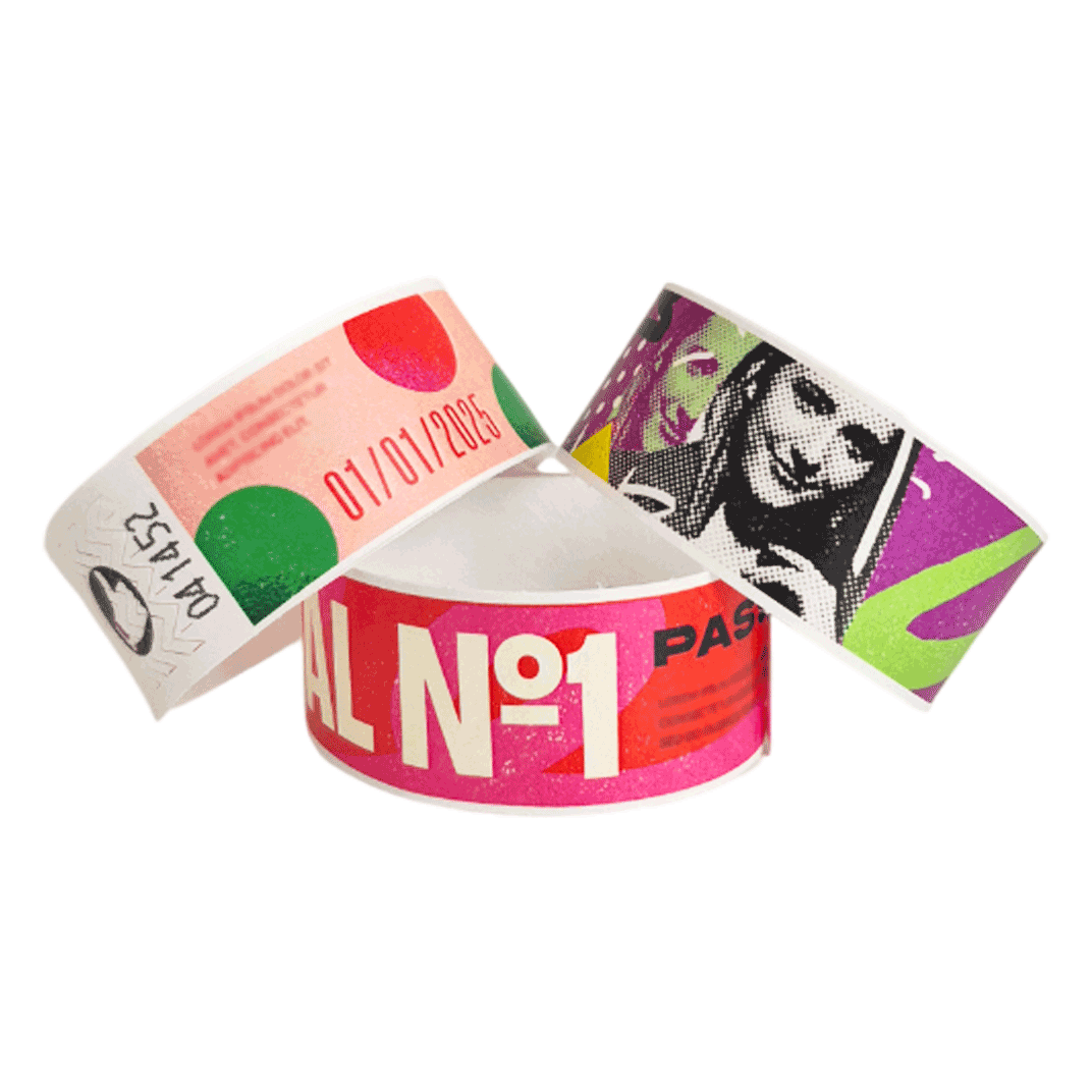 Custom 1-inch Tyvek wristbands Canada – solid-colour waterproof paper event bands for short-term use