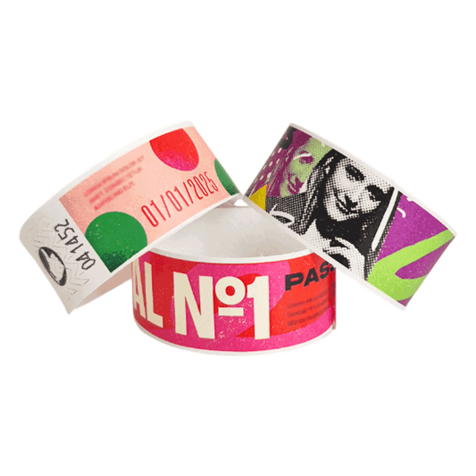Custom 1-inch Tyvek wristbands Canada – solid-colour waterproof paper event bands for short-term use
