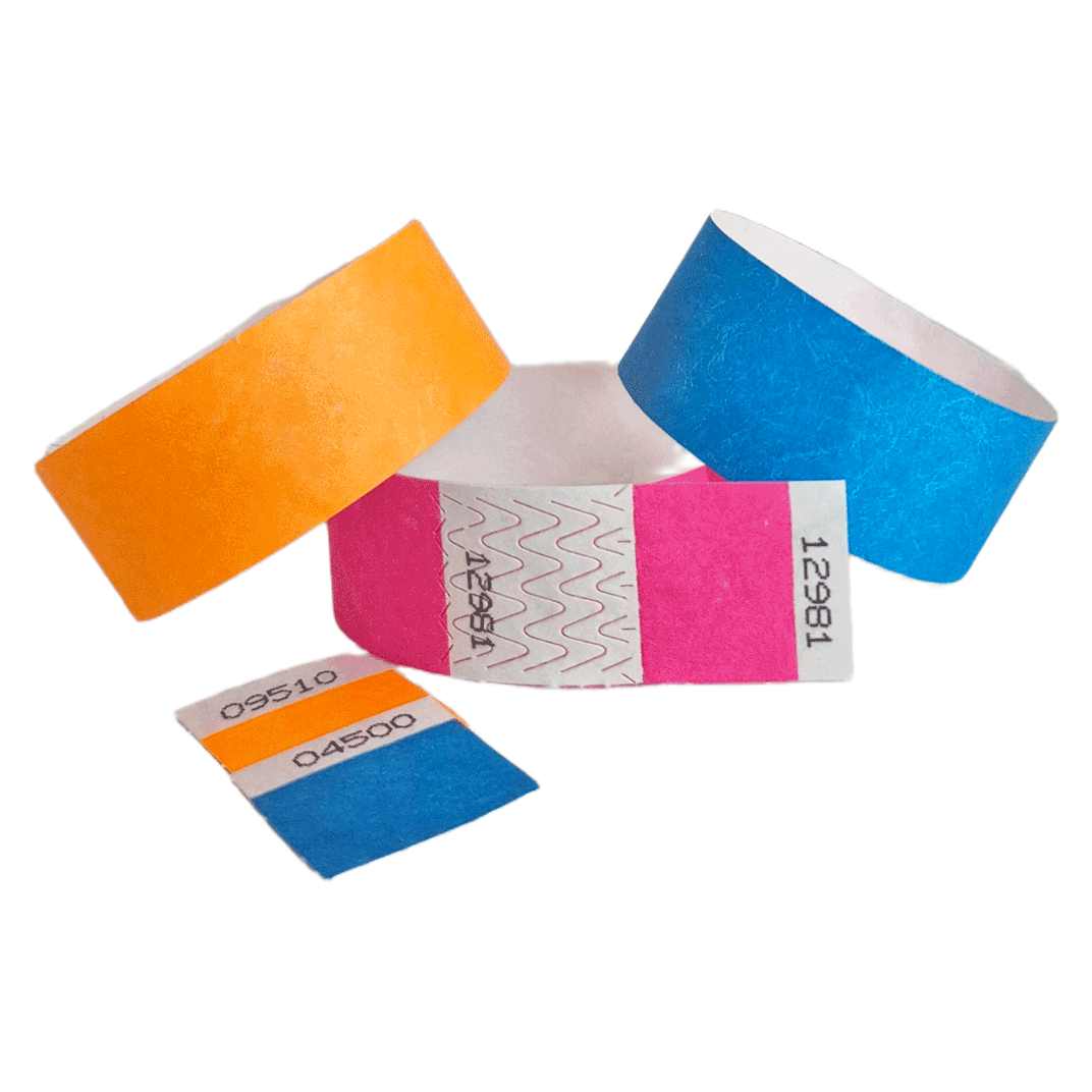 1-inch Tyvek detachable stub wristbands Canada – tear-off ticket wristbands for events and admissions