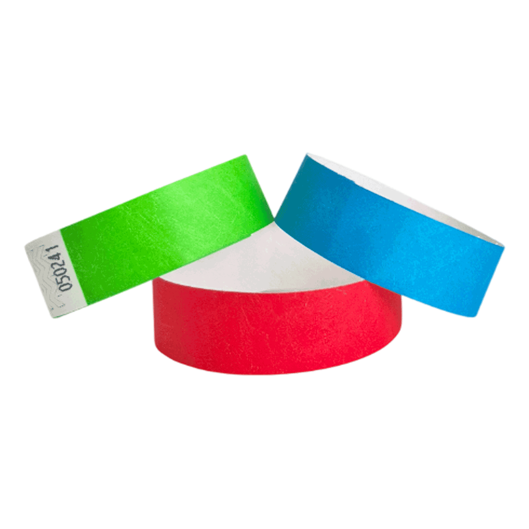 3/4 inch Tyvek wristbands solid colours Canada – economical event wristbands for crowd control and single-day entry