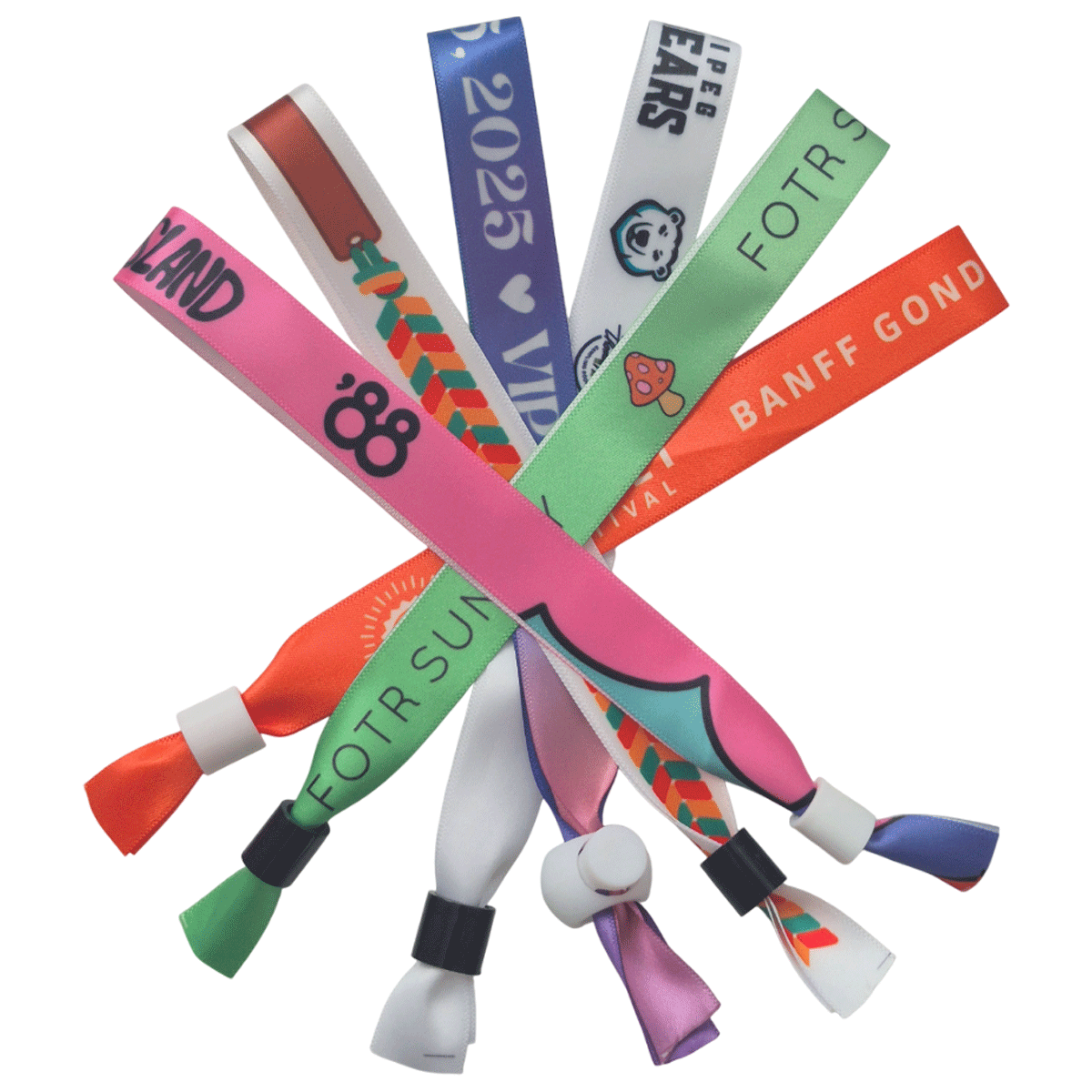 Custom satin cloth wristbands Canada – soft premium satin event wristbands for VIPs and festivals