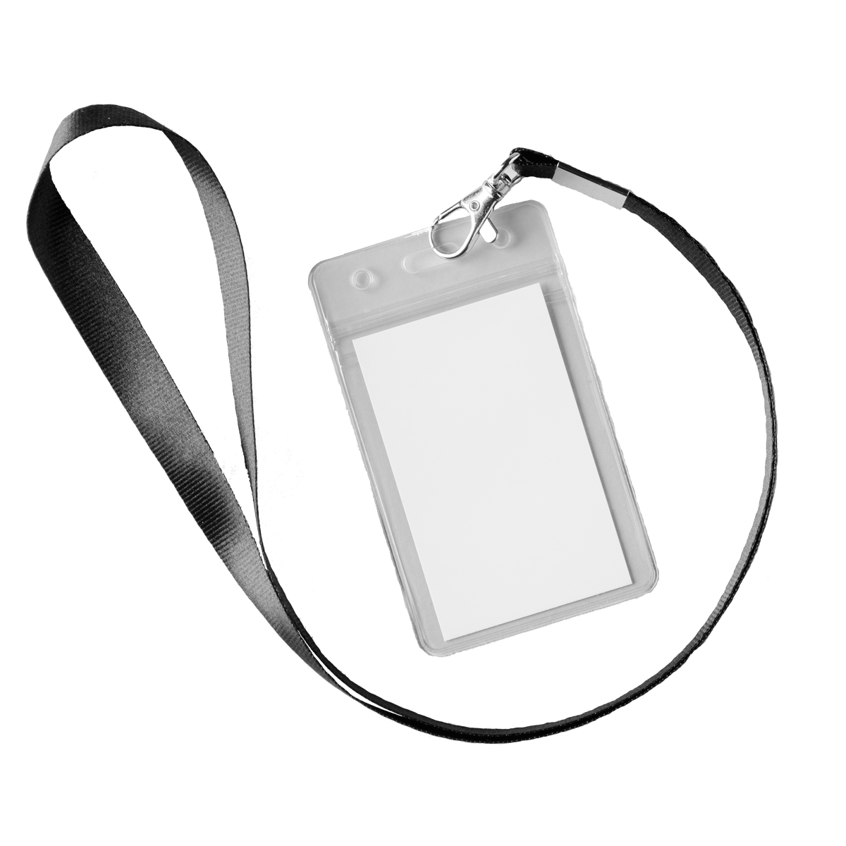 Custom lanyard with clear badge holder for conferences and staff ID Canada