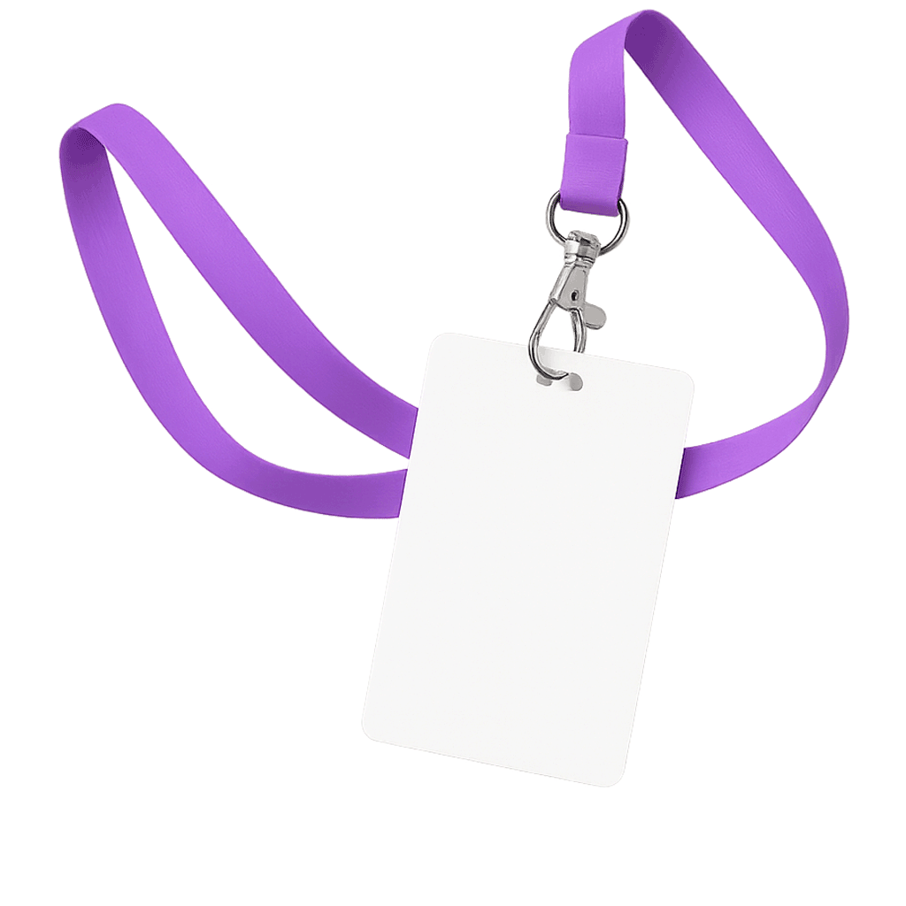Custom lanyard with PVC ID card – full-colour polyester event badge lanyard for festivals and businesses in Canada