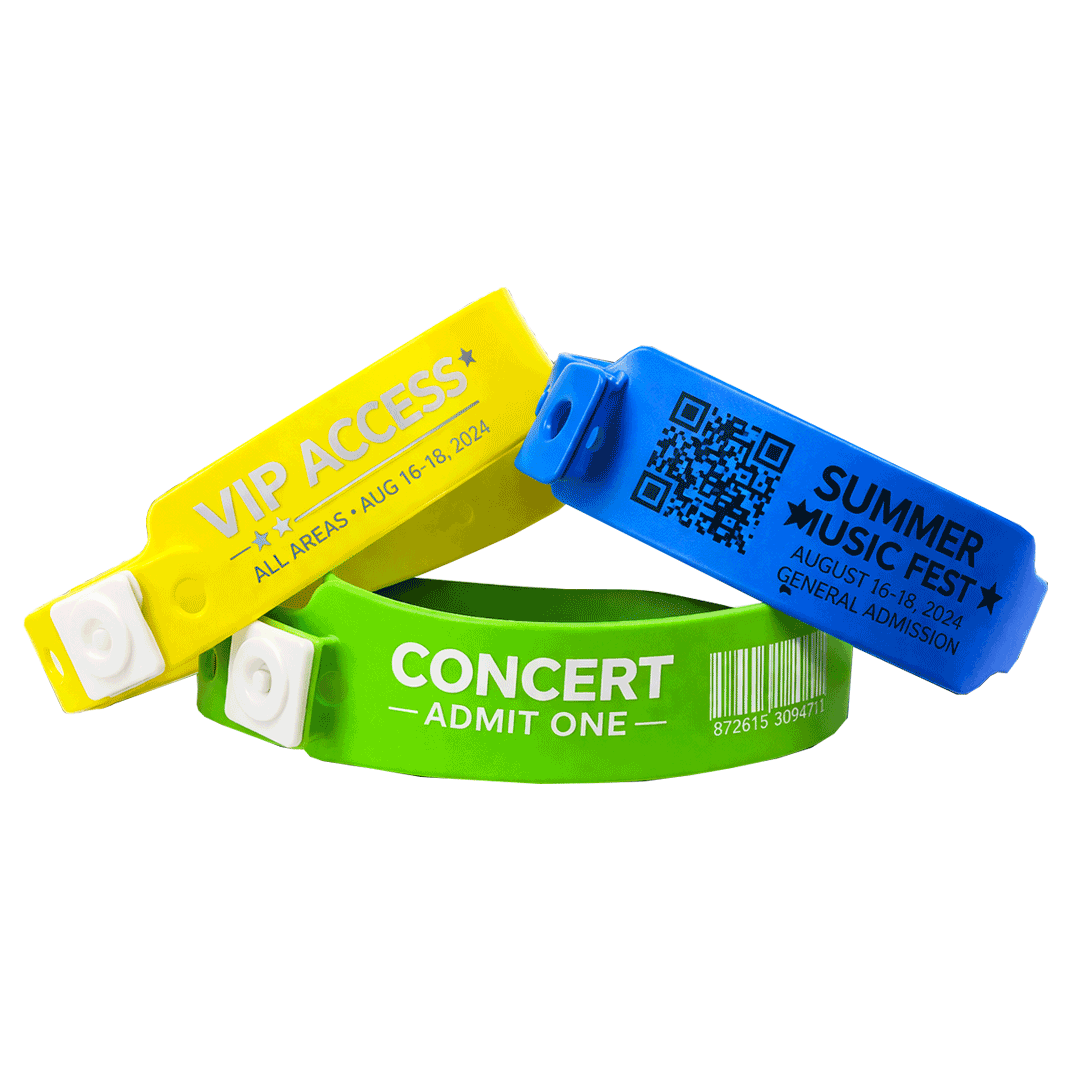 Custom vinyl wide face wristbands Canada – durable waterproof event wristbands with snap closure for multi-day use