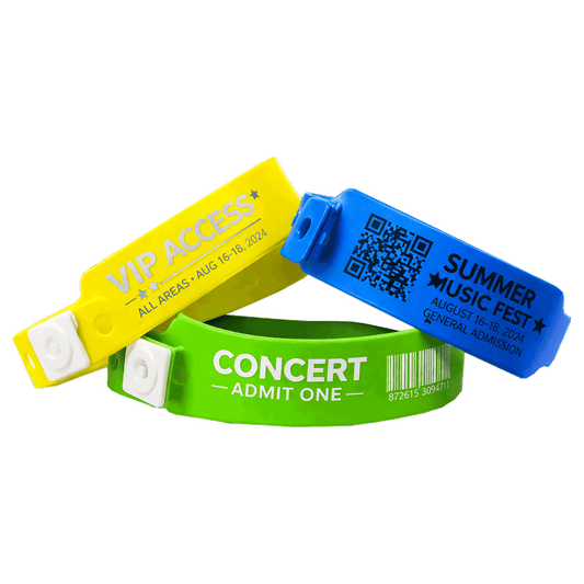 Custom vinyl wide face wristbands Canada – durable waterproof event wristbands with snap closure for multi-day use