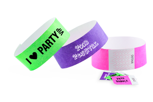 Custom 1-inch Tyvek wristbands with detachable stub – tear-resistant event tickets and wristbands Canada