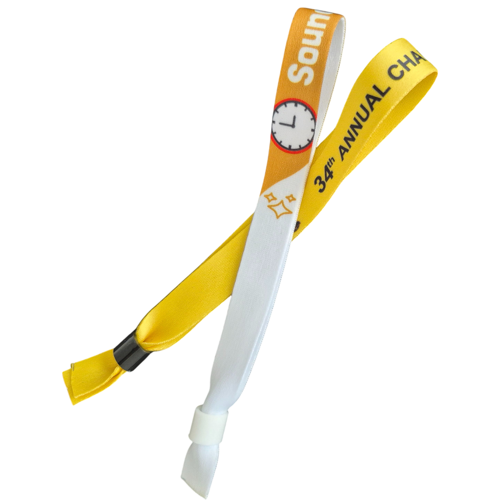 Custom satin cloth wristbands for corporate events, festivals, and branding