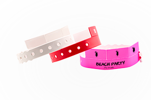 Custom 3 tab vinyl wristbands with detachable tabs for drink tokens or games