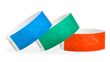 1 inch Tyvek wristbands solid colors for concerts and events