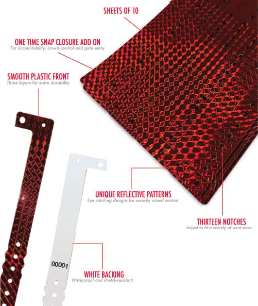 Plastic Holographic Wristbands