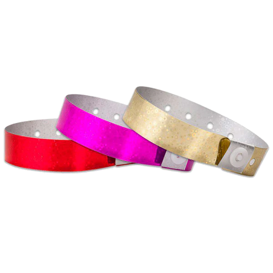 Plastic holographic wristbands Canada – reflective multi-day wristbands for VIP and premium events