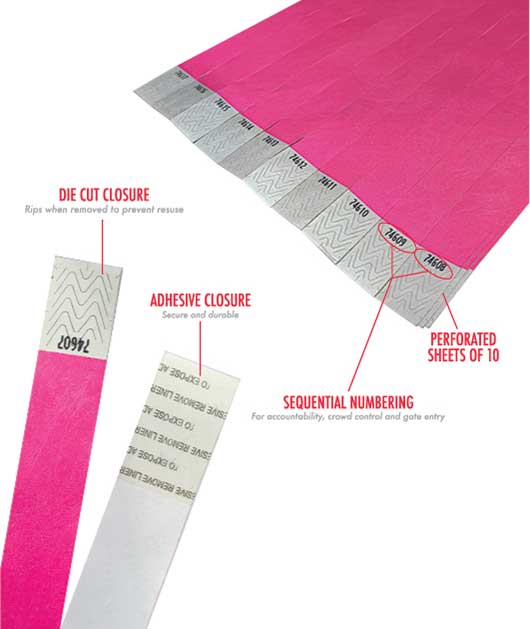 1" Tyvek® Wristbands – Solid Colors
