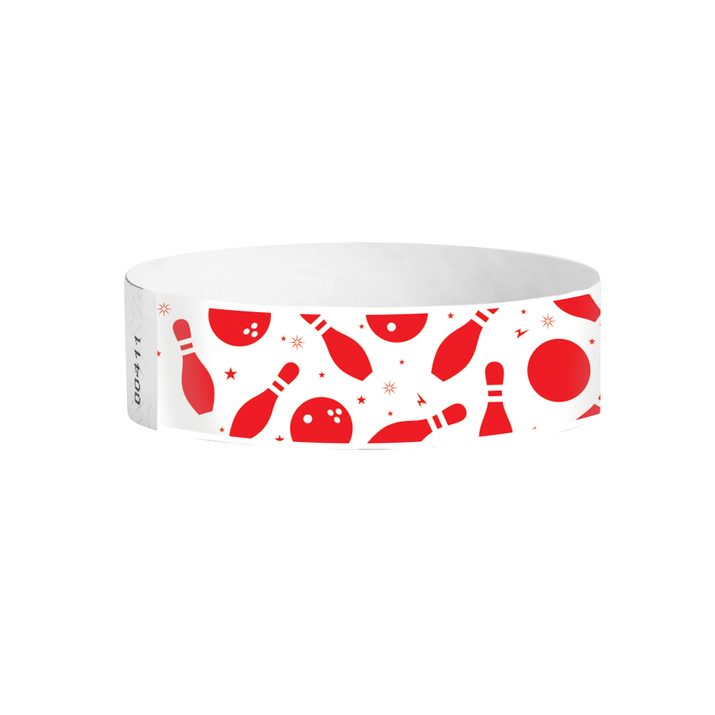 Bowling Fun Tyvek wristbands Canada – fun bowling-ball patterned wristbands for events and celebrations