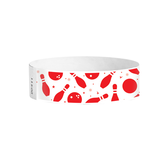Bowling Fun Tyvek wristbands Canada – fun bowling-ball patterned wristbands for events and celebrations