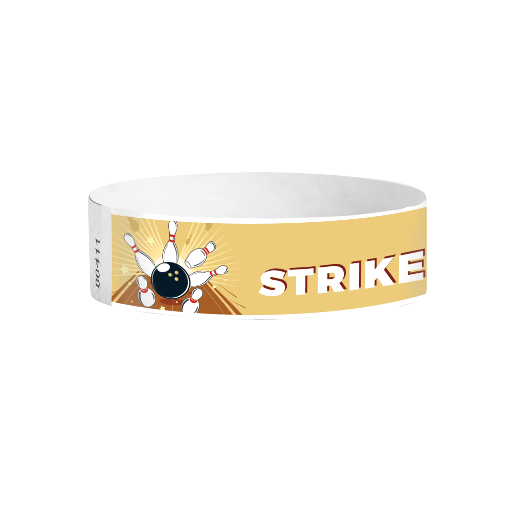 Bowling Retro Tyvek wristbands Canada – vintage bowling-themed event wristbands for parties and venues
