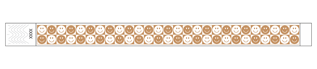 Checkered Happy Face - 3/4" Tyvek® Wristbands