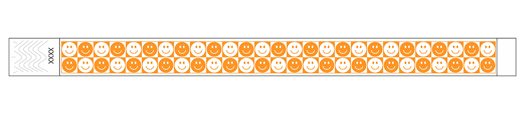 Checkered Happy Face - 3/4" Tyvek® Wristbands