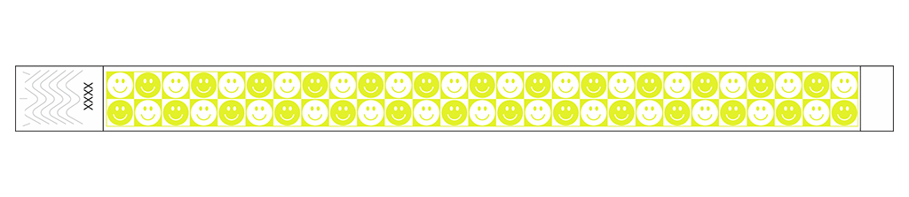 Checkered Happy Face - 3/4" Tyvek® Wristbands