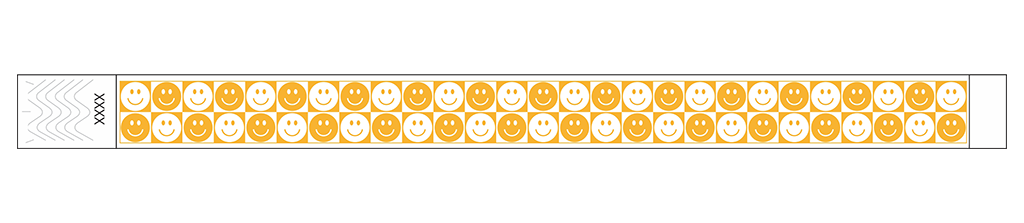 Checkered Happy Face - 3/4" Tyvek® Wristbands