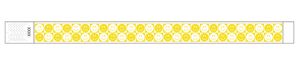 Checkered Happy Face - 3/4" Tyvek® Wristbands
