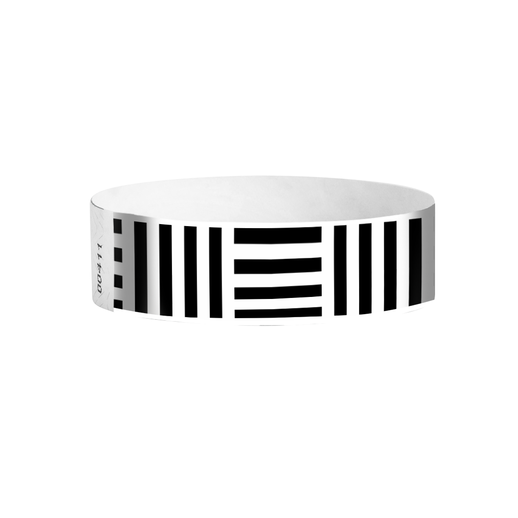 Cipher Stripes Tyvek wristbands Canada – barcode-style striped Tyvek event wristbands