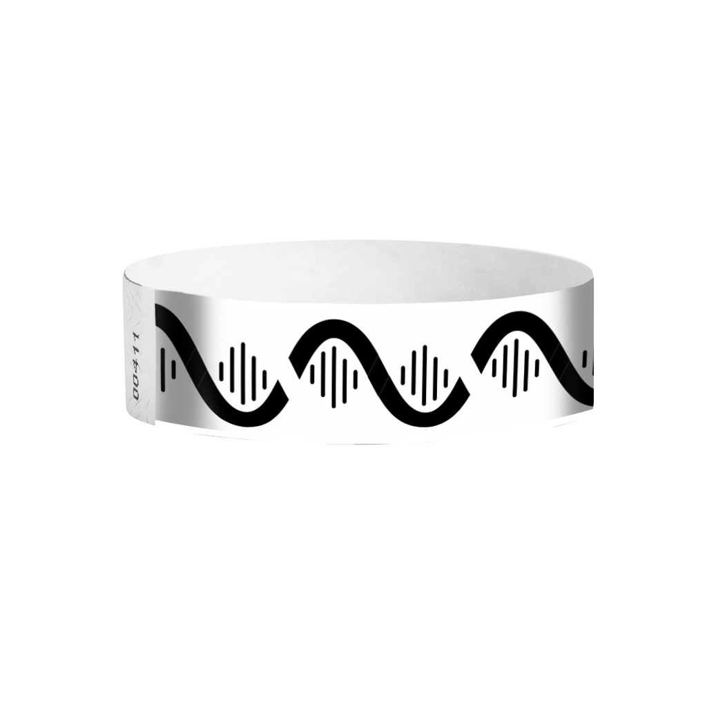 Coil Tyvek wristbands Canada – black swirl pattern wristbands for events and venues