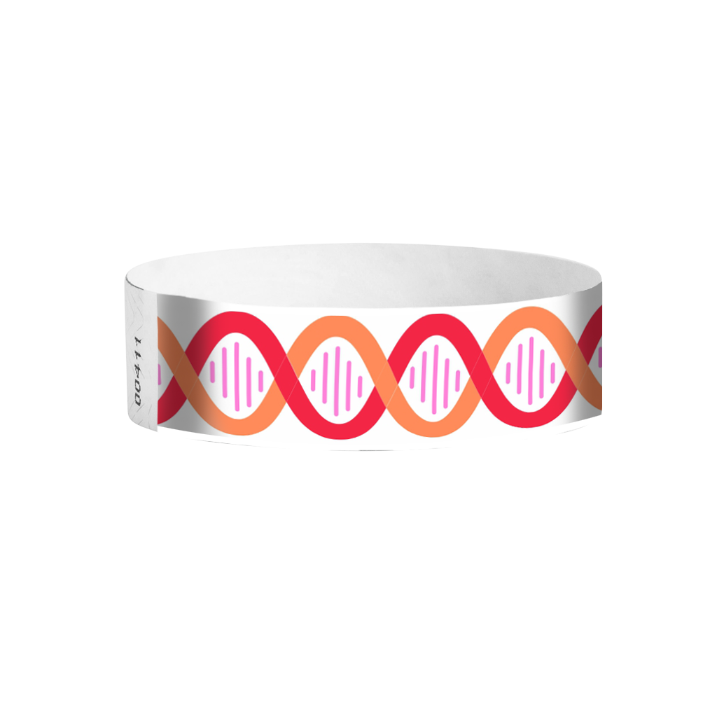 Coil red and orange Tyvek wristbands Canada – colourful swirl pattern event wristbands