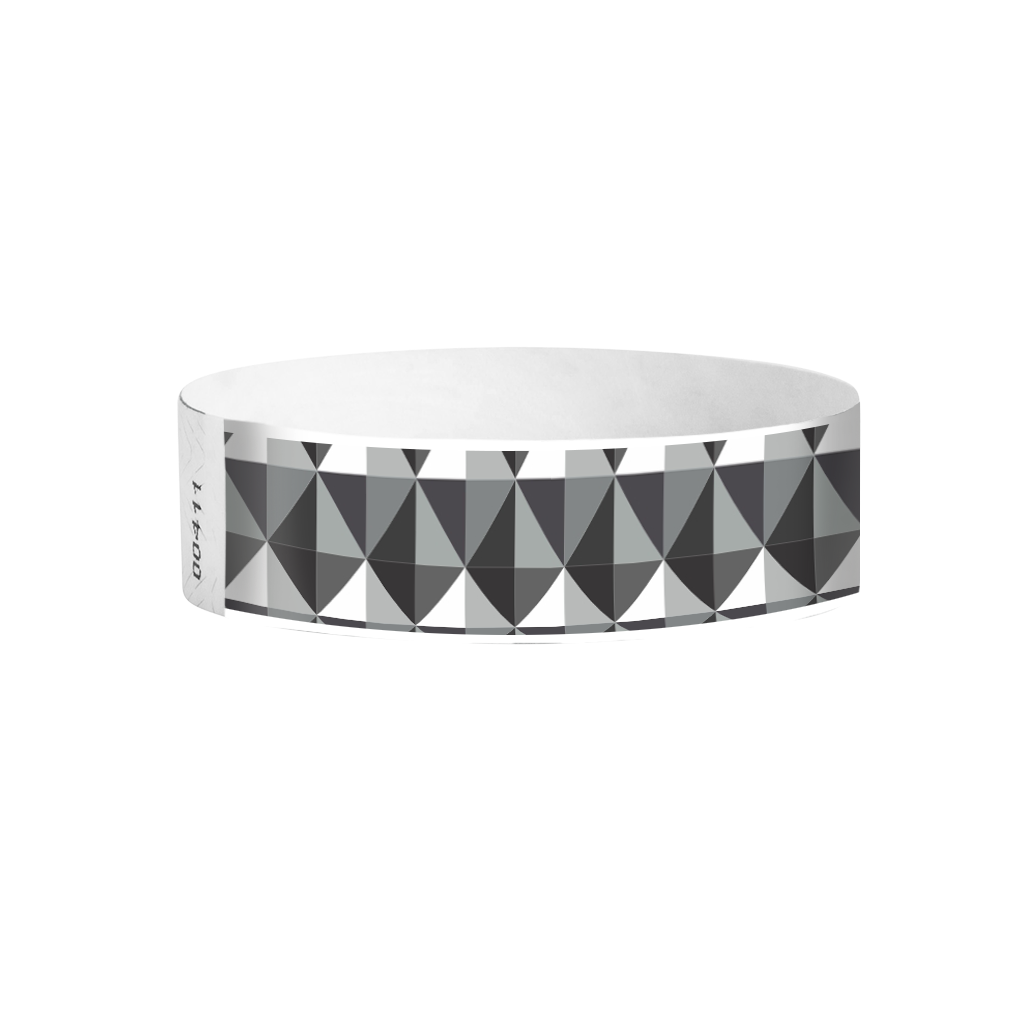 Geometric Diamonds black and gray Tyvek wristbands Canada – modern geometric event bands