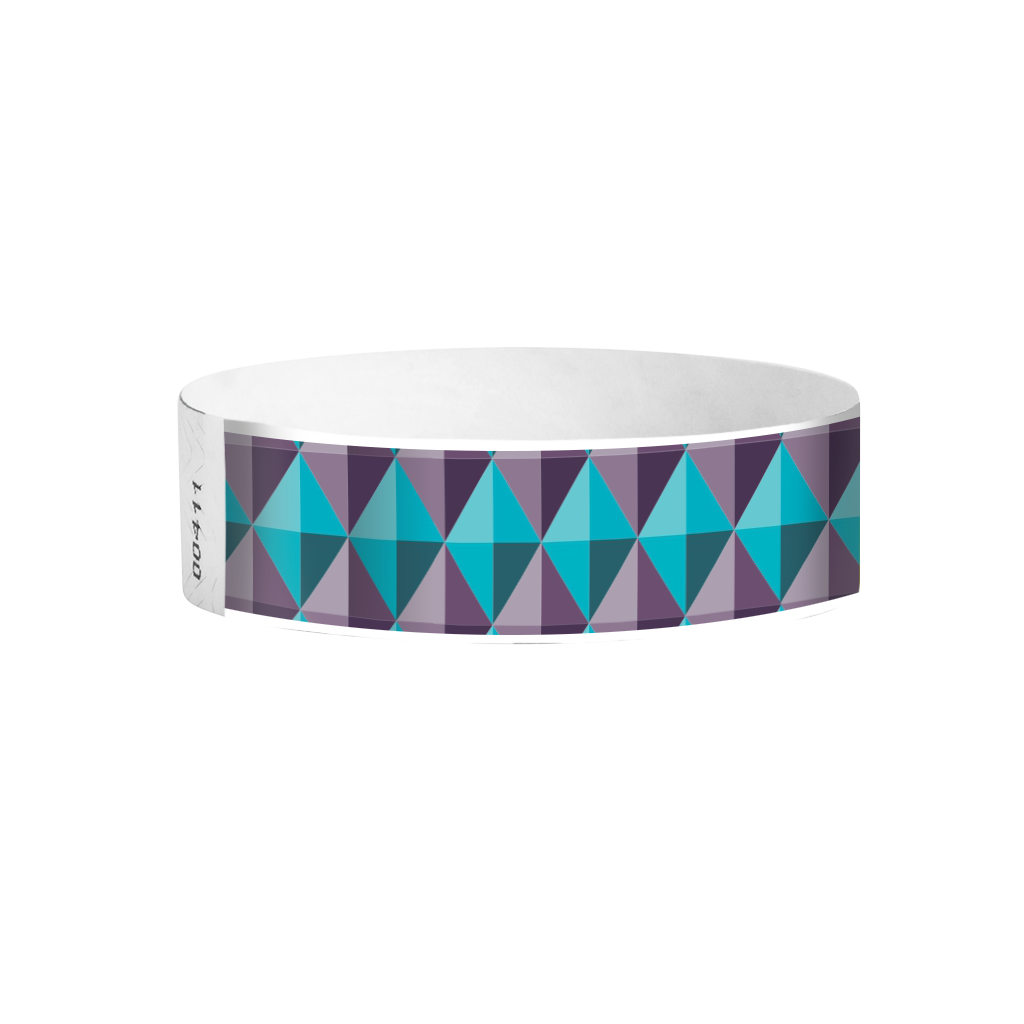 Geometric Diamonds blue and purple Tyvek wristbands Canada – colourful geometric wristbands