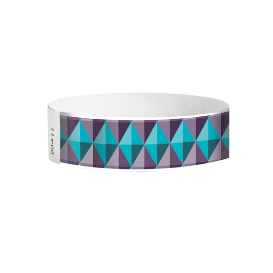 Geometric Diamonds blue and purple Tyvek wristbands Canada – colourful geometric wristbands