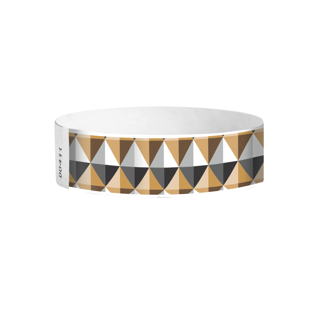Geometric Diamonds gold and black Tyvek wristbands Canada – premium luxury pattern event bands