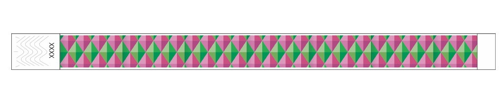 Geometric Diamonds Pink & Green - 3/4" Tyvek® Wristbands
