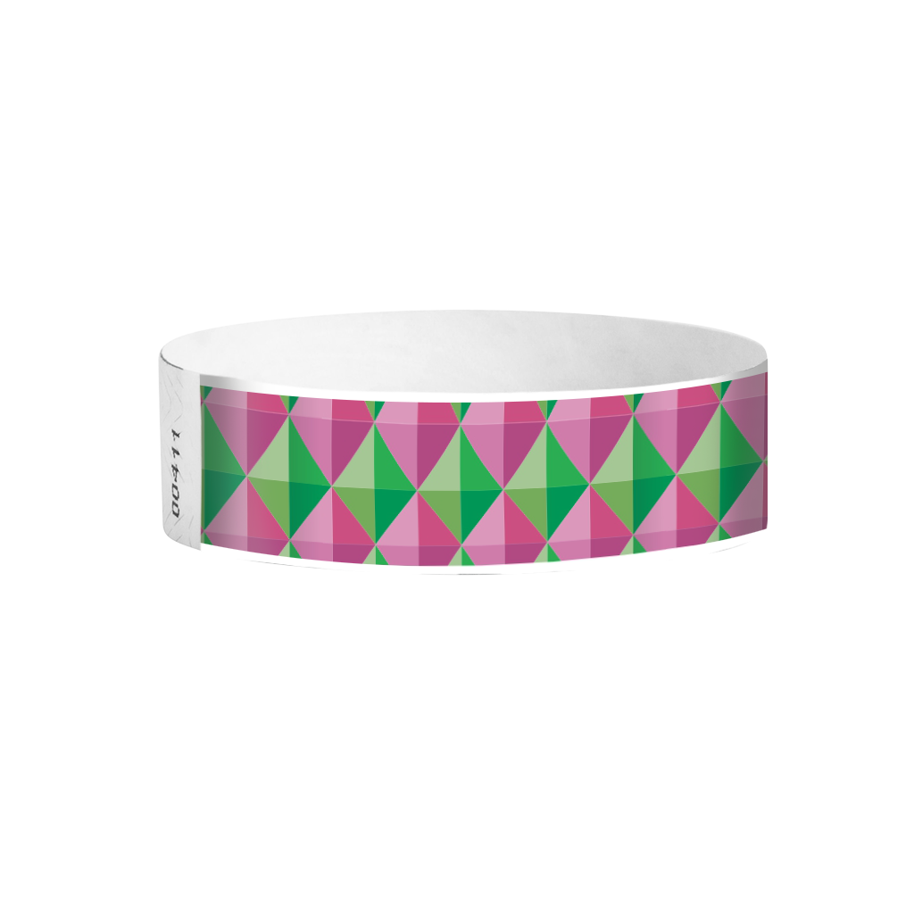 Geometric Diamonds pink and green Tyvek wristbands Canada – pastel geometric wristbands