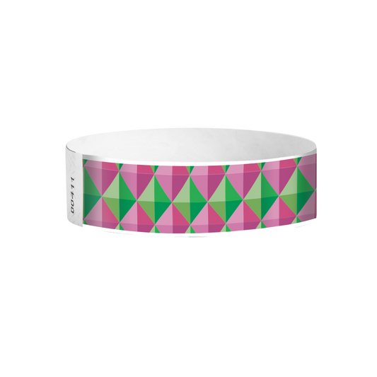 Geometric Diamonds pink and green Tyvek wristbands Canada – pastel geometric wristbands