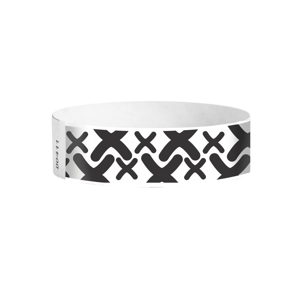 Double X Tyvek wristbands Canada – black and white patterned 3/4 inch event wristbands for crowd control