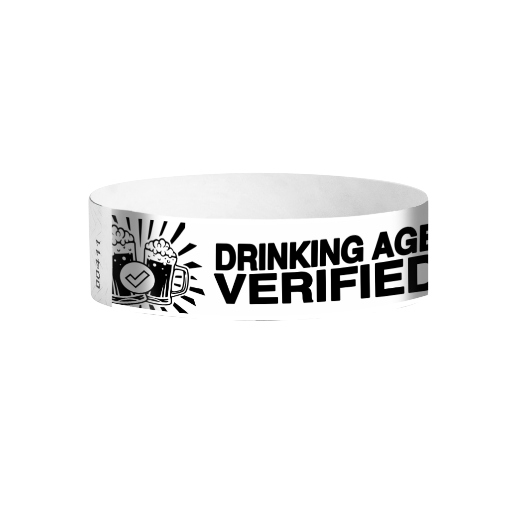 Drinking Age Verified beer glass Tyvek wristbands Canada – age check event wristbands