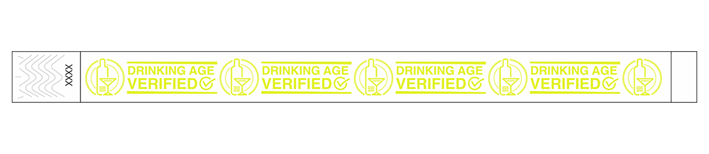 Drinking Age Verified – Cocktail Glass - 3/4" Tyvek® Wristbands