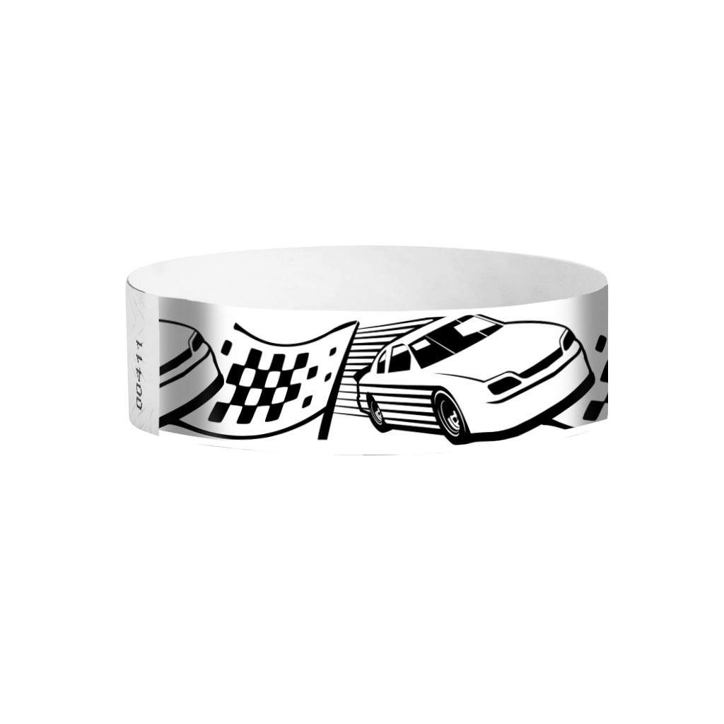Fast Lane racecar Tyvek wristbands Canada – checkered racing stripe wristbands for events