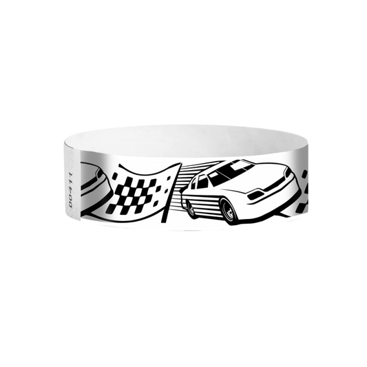 Fast Lane racecar Tyvek wristbands Canada – checkered racing stripe wristbands for events