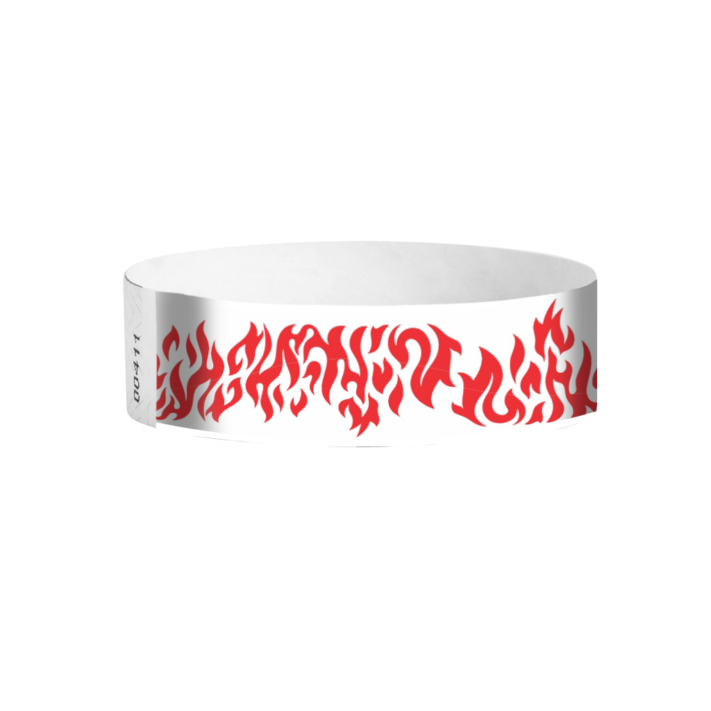 Flames Tyvek wristbands Canada – red flame-pattern wristbands for parties and concerts