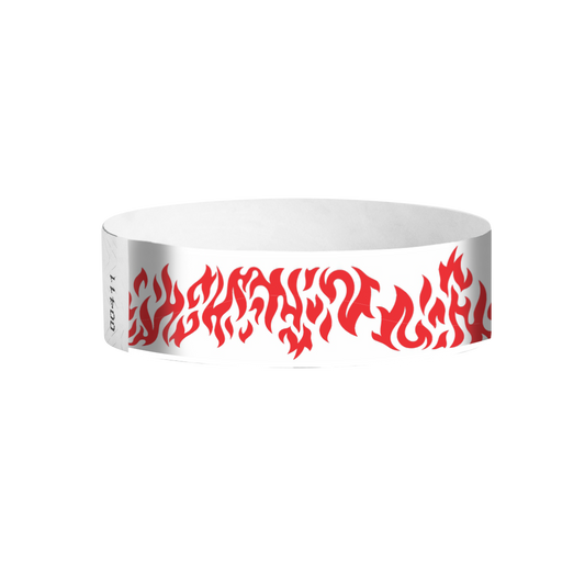 Flames Tyvek wristbands Canada – red flame-pattern wristbands for parties and concerts