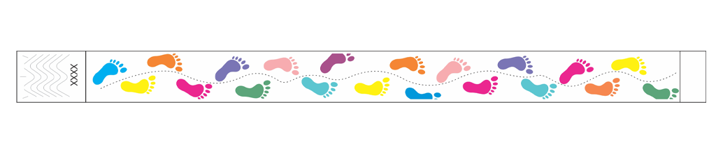 Footprint (Full Color) - 3/4" Tyvek® Wristbands