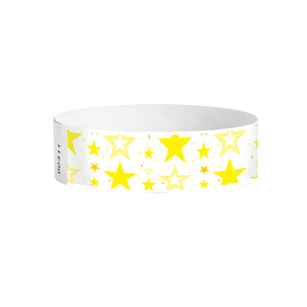 Galaxy Stars Tyvek wristbands Canada – yellow star-pattern event wristbands for parties