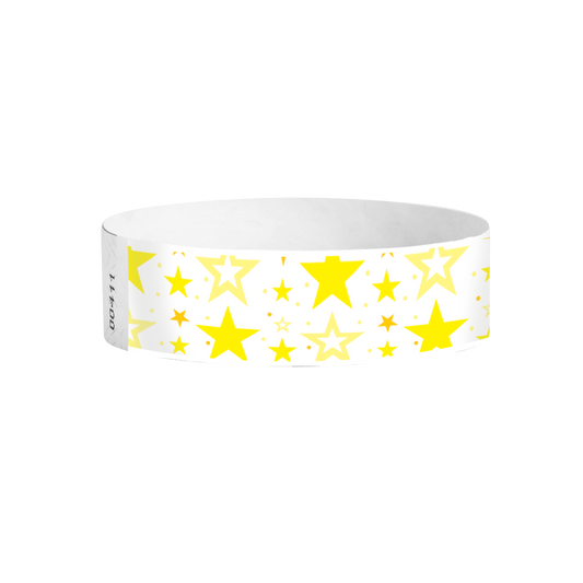 Galaxy Stars Tyvek wristbands Canada – yellow star-pattern event wristbands for parties