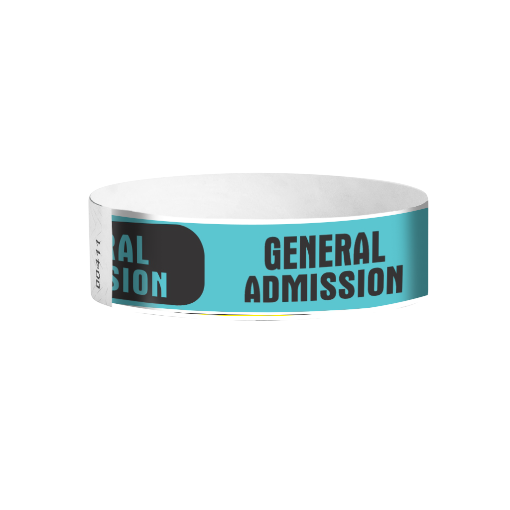 General Admission modern Tyvek wristbands Canada – bold GA entry bands for events and venues