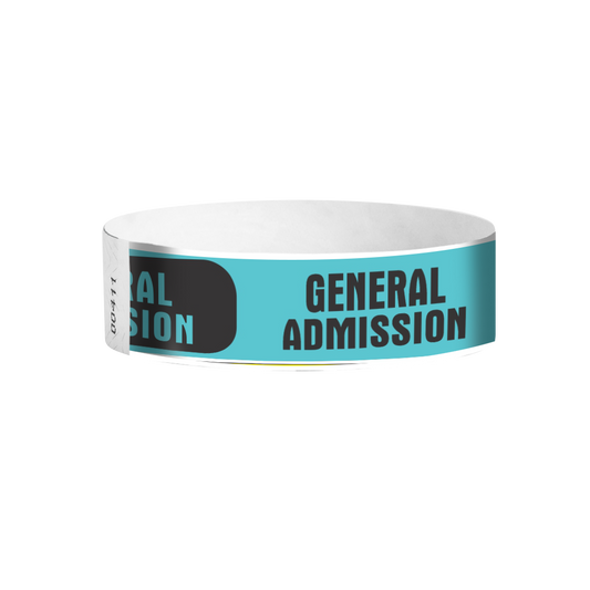 General Admission modern Tyvek wristbands Canada – bold GA entry bands for events and venues