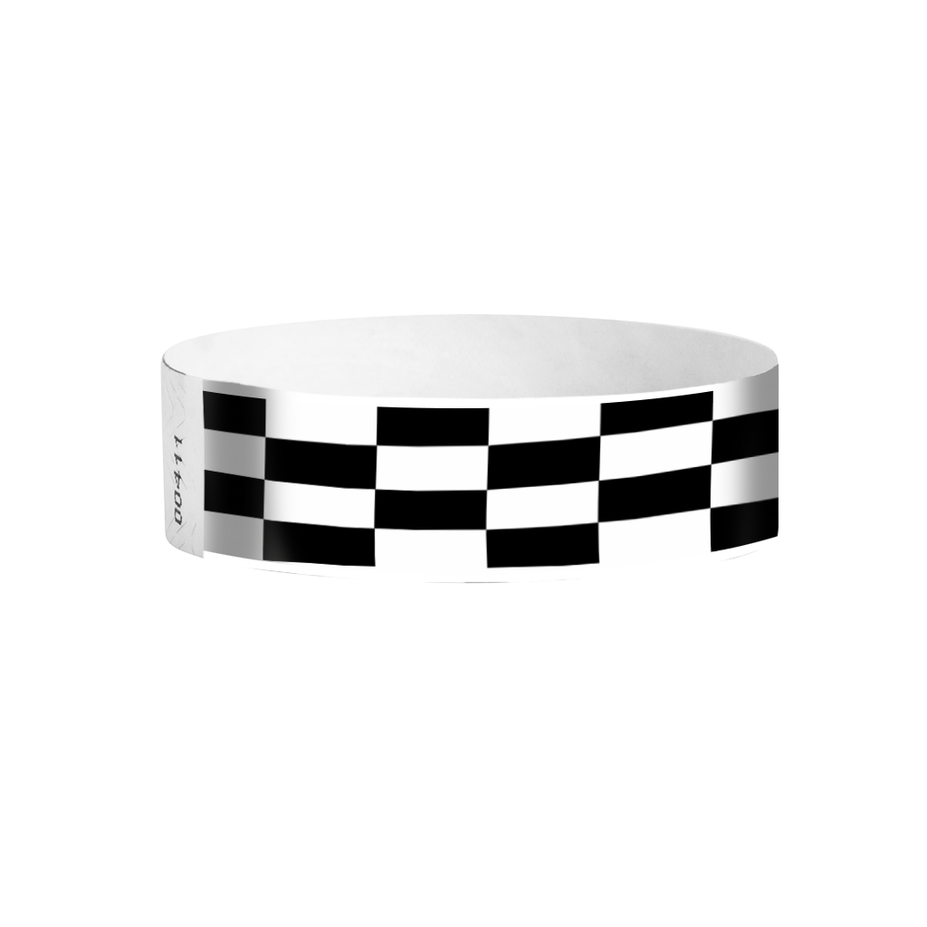 Gridlock Stripes Tyvek wristbands Canada – checkered stripe wristbands for crowd control