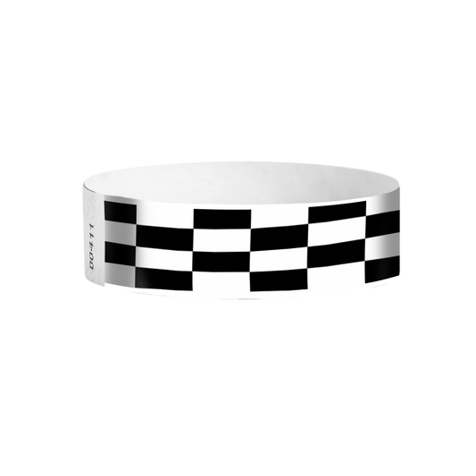 Gridlock Stripes Tyvek wristbands Canada – checkered stripe wristbands for crowd control