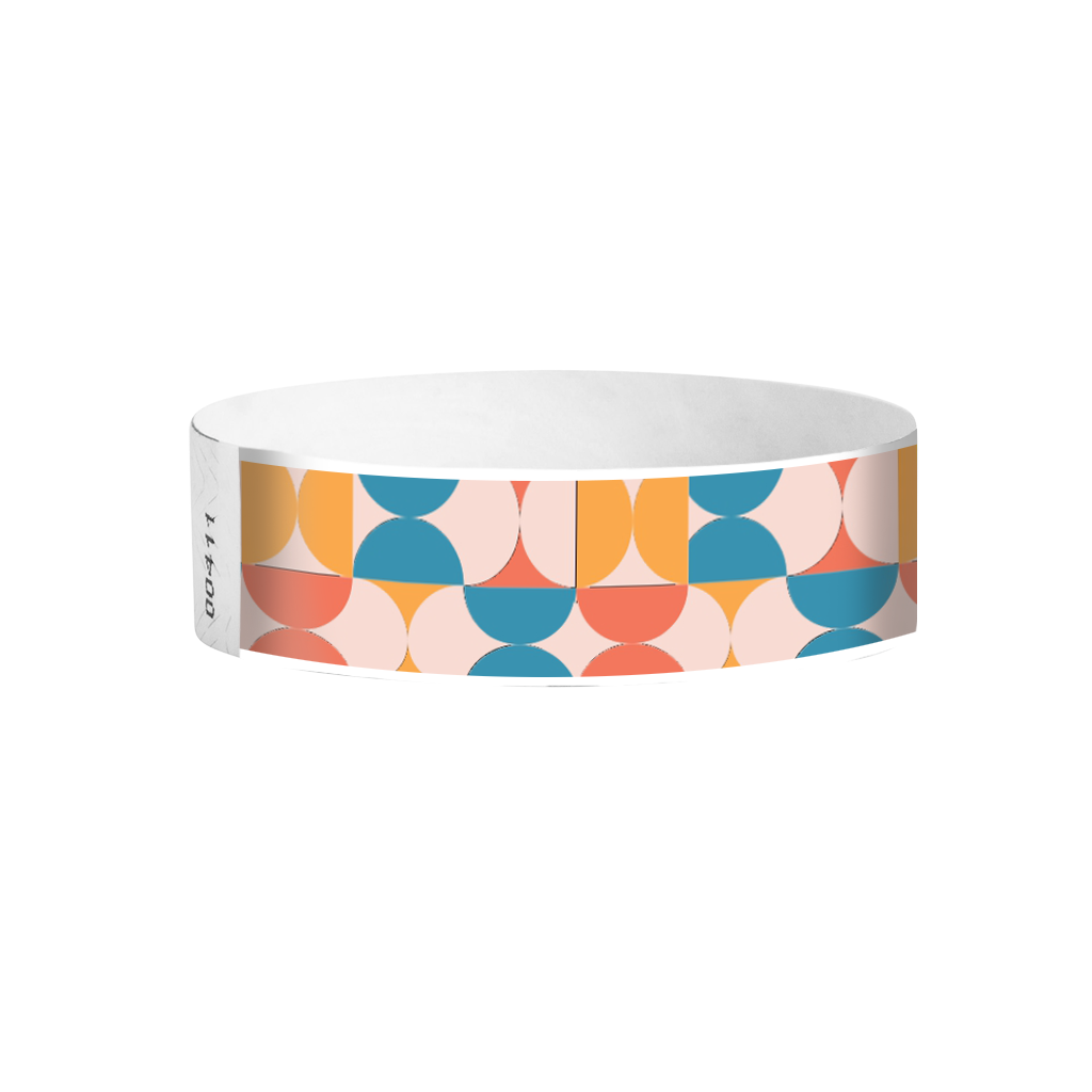 Groovy Tyvek wristbands Canada – multicolour retro-themed wristbands for festivals and parties