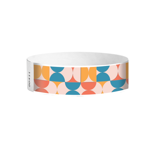 Groovy Tyvek wristbands Canada – multicolour retro-themed wristbands for festivals and parties